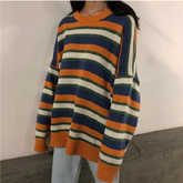 Big Fun Striped O-Neck Loose Sweater